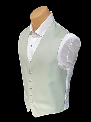 Men's Mel Howard Light Green Tuxedo Vest Church Suit Wedding Groom Prom Mason • $8.99