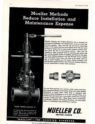 1940 Mueller Water Tapping Machine  B  Sales Art Ad • $10.99