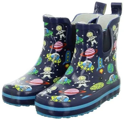 Boys Space Wellington Rain Boots Kids Child Infant UK Size 4 EU 20 • £16.79