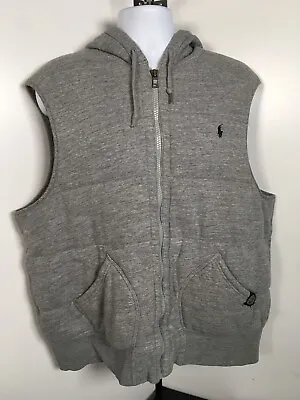 Polo Ralph Lauren Lined Hooded Vest XXL Light Grey Athletic Division • $129.99