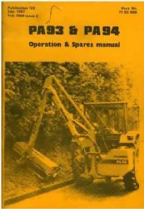 McCONNEL HEDGETRIMMER PA93 & PA94 OPERATORS MANUAL WITH PARTS LIST • £14.99