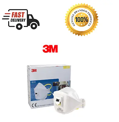 3M Industrial Flat Fold Particulate Respirator 9312/9322A P2 Valved N95 Boxof 10 • $159