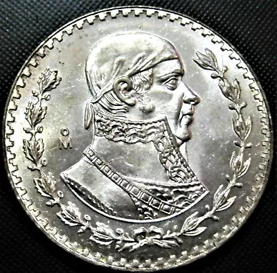 Large Brilliant Uncirculated Silver Mexico Un Peso Coin! Mexican Un Peso! • $14.75