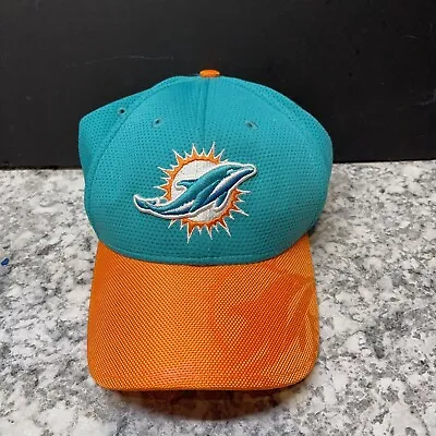 Miami Dolphins New Era 39THIRTY Stretch Fit Hat Men's Size L/XL. Teal/Orange • $15