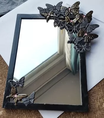 £5 • Buy Lovely Quite Small Mirror With Butterfly Decoration (22cm Length, 14cm Width)