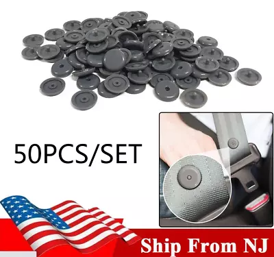 (50Pcs) Car Seatbelt Stopper Buckle Seat Belt Spacing Limit Stop Button Retainer • $12.79