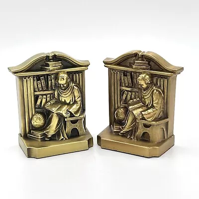 Vint. Philidelphia Manu. Brass Bishop/Monk/Scholar Bookends • $40