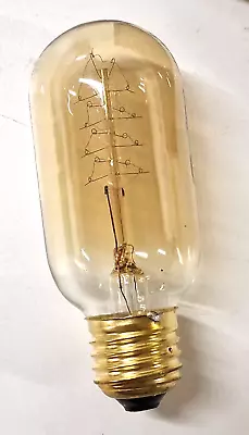 2 X Antique Filament Edison Bulb E27 Screw ES Incandescent 40W Tubular T45 Light • £7.95