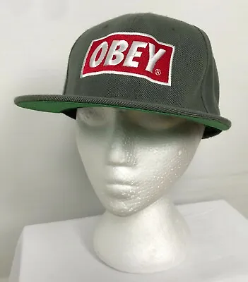 Obey Clothing Mens Big Logo Grey Streetwear Snapback Cap Hat • $23.95