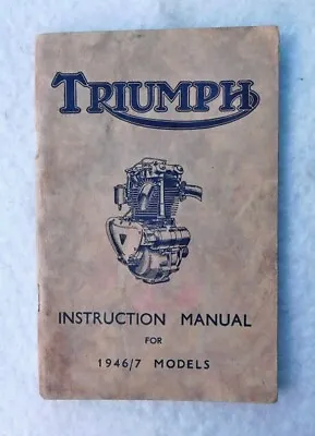 Triumph Pre Unit Motorcycle Manual/book 1946-1947 T100 Tiger 100 Speed Twin 5t • $39.99