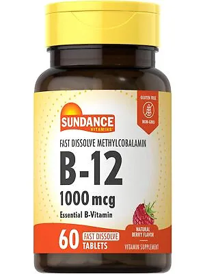 Sundance Methylcobalamin Vitamin B-12 Fast Dissolve Tablets 1000 Mcg 60 Count • $10.23