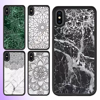 $12.99 • Buy For Apple IPhone 14 13 12 Pro Max XR Case Flower Mandala IV Marble Bumper Cover
