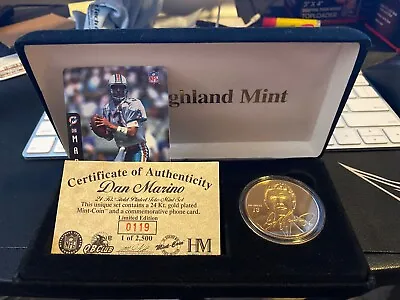 Dan Marino 24kt Gold Plated Tele Mini Set. #119 Of 2500 By The Highland Mint • $45.90