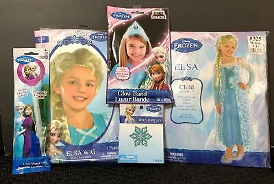 Girls Frozen Princess ELSA Costume/Wig/Body Jewelry/ Wand&Tiara Med. 8-10 NEW! • $17