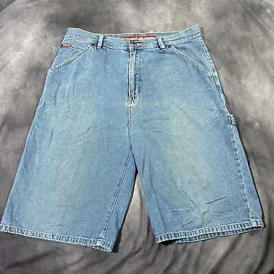 Ecko Unltd. Jean Shorts Mens 36 Blue Baggy Fit Denim Cargo Y2K Utility Skate • $19.99