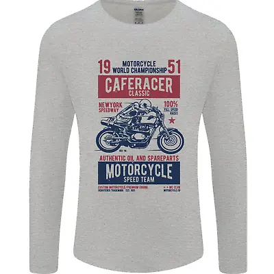 Biker Cafe Racer 1951 Motorbike Motorcycle Mens Long Sleeve T-Shirt • £11.99