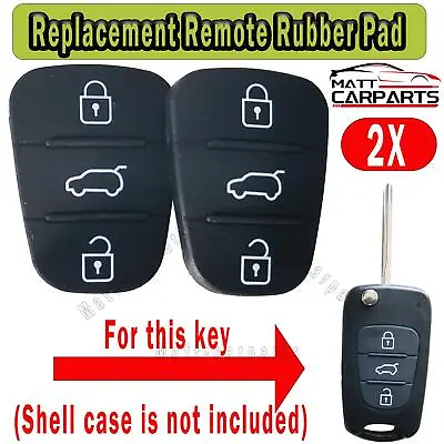 2PCS For Hyundai I30 I20 Elantra 3 Button Flip Key Replacement Remote Rubber Pad • $6.99