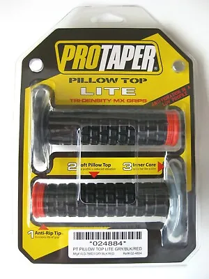 Pro Taper Pillow Top Lite Black / Red Twist Throttle Grips CR CRF XR 125 250 450 • $15.25