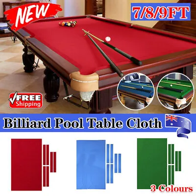 7Pcs Worsted Billiard Snooker Pool Table Cover Cloth W/ Felt Strip Heavy Duty AU • $41.98