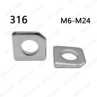 316 Stainless Steel Square Taper Washers For Slot Section M6 M8 M10 M12 M16 M24 • £74.34