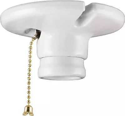 UltraPro Porcelain Light Socket With Outlet And Pull Chain Light Fixture Light • $9.99