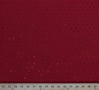 60  Sequin Matte Jersey Red Diamond Sequins Polyester/Spandex Fabric BTY D442.28 • $10.95