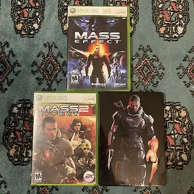 Mass Effect Trilogy 1 2 & 3 - Xbox 360 Bundle With Steelbook CIB TESTED • $14.99