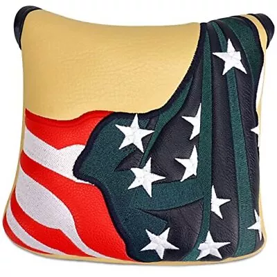 Golf Large Mallet Putter Headcover Square Putter Cover Magnetic Star Stripes • $21.51