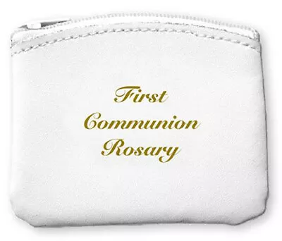 £4.99 • Buy First Holy Communion - Rosary Beads Purse - Leather - White Or Black - Gift