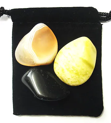 GEMINI ZODIAC / ASTROLOGICAL Tumbled Crystal Healing Set = 3 Stones+ Pouch+ Card • $9.99