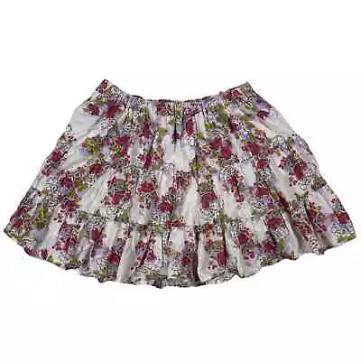 Mossimo Supply Co 100% Cotton Floral Mini Skirt Womens Large Fairy Boho Skirt • $18