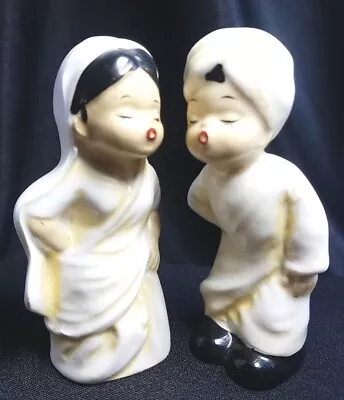 Vintage Napco Kissing Indian Boy & Girl Salt & Pepper Shakers 1950s Japan • $10