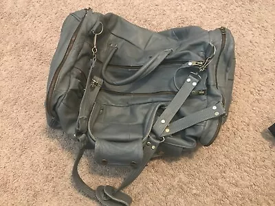 Carroll Leather Goods Bag Duffle 20 -12  Grey Weekender Vtg Travel • $15