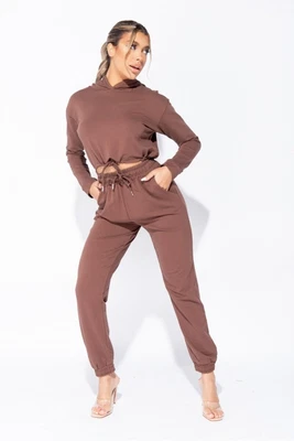 $31.20 • Buy Women Two Piece Set Casual Sports Long Sleeve Hooded Crop Top Pants Outfits