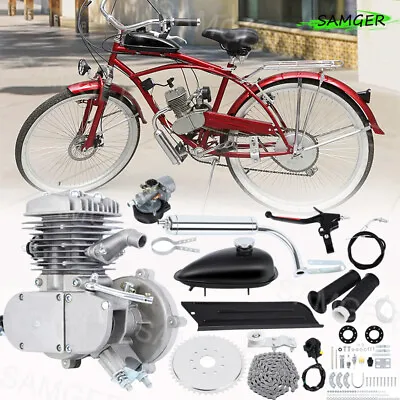 50cc 2 Stroke Gas Engine Motor Kit DIY For Motorized Bicycle Bike Cycle Silver • $88.09