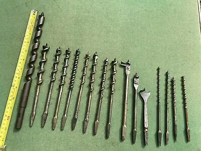 £10 • Buy Auger Drill Bits For Brace Hand Drill, Vintage , Collectable. Job Lot X16