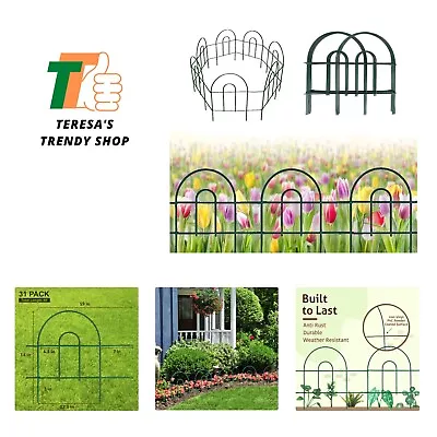 Decorative Garden Fence 31 Pack - 18in H X 49ftL - Rustproof Iron Garden Fen... • $67.99