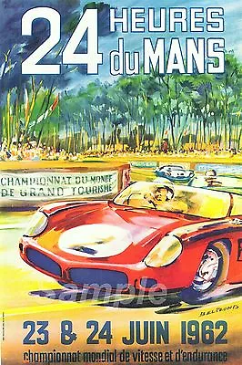 Vintage Le Mans 1962 24 Hour Racing A2 Poster Print • £10.98
