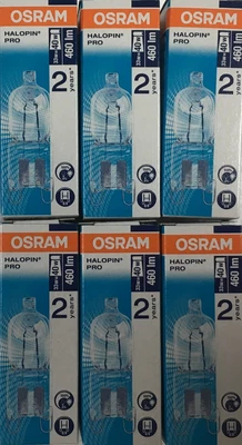 £14.40 • Buy 6 X Osram 33W = 40W G9 2pin Halopin Halogen Capsule Clear Dimmable Bulb