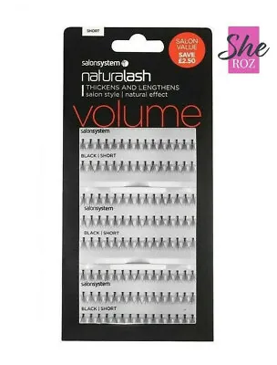 Salon System Naturalash Individual Eyelashes Eye Lashes Black 3 For 2 Short • £8.44