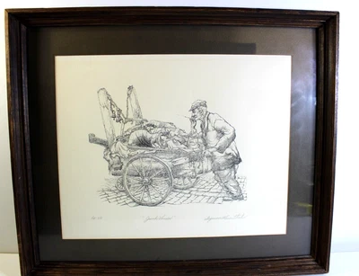 $75 • Buy Artist Seymour Rosenthal Pencil Signed Lithograph  Junk Vendor  Edit:  250