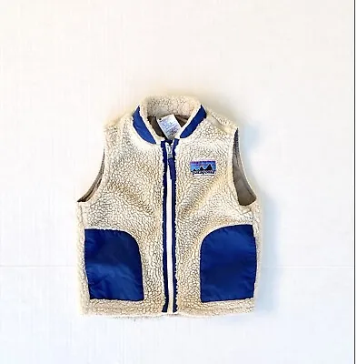 $85 • Buy Patagonia Baby Retro Deep Pile Fleece Sherpa Vest Jacket Sz 2T