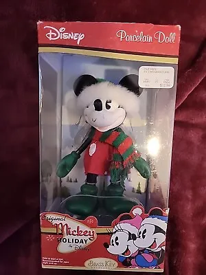 Original Mickey Holiday By Disney Porcelain Doll Brass Key Keepsakes Mickey Doll • $30