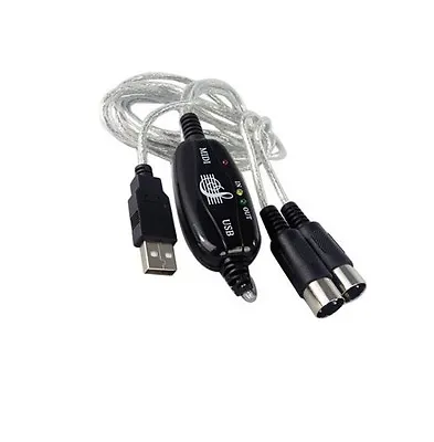 MIDI USB IN-OUT Interface Cable Cord Converter PC To Music Keyboard Adapter C9 • $4.29