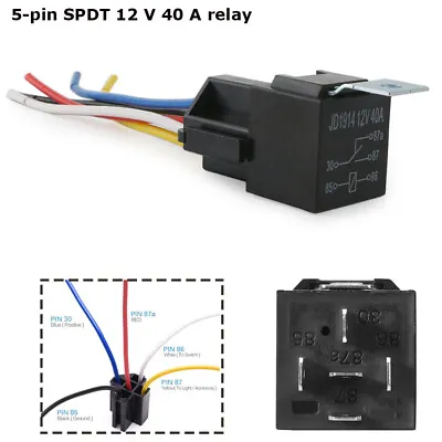 £5.04 • Buy 1pcs 12V Automotive Relay 40A 5-Pin SPDT Switching Relays Harness For Car Van