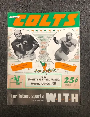 RARE Oct 16th 1948 AAFC Baltimore Colts VS New York Yankees Football Program • $45