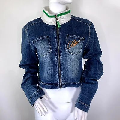 Dada Supreme Denim Cropped Short Jean Jacket Vintage Y2K Hiphop Size Medium  • $44.98