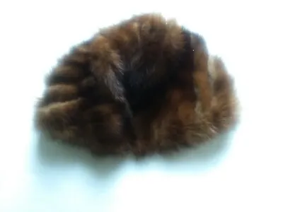  Mink Fur Hat Cloche Style Retro Vintage Shaded Brown  • $16.97