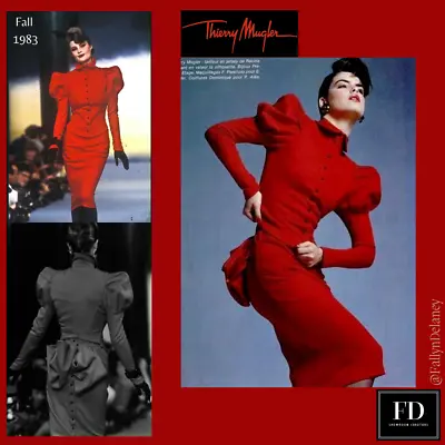 Thierry Mugler Runway/Editorial Vintage Red Suit  Fall/Winter 1983 Size 40FR • $3200