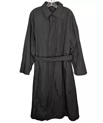 Christian Dior Monsieur Mens Trench Coat Black Size 38R Wool Lining • $124.99